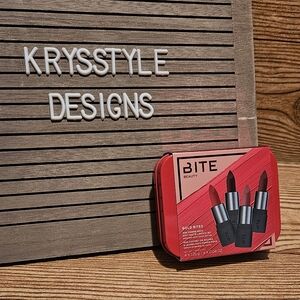 Bite Beauty Bold Bites Mini Matte Lipstick Set 4pc in metal case